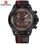 NAVIFORCE Mens Watches Top Brand Luxury Waterproof 24 hour Date Quartz Watch Man Leather Sport Wrist Watch Men Waterproof Clock