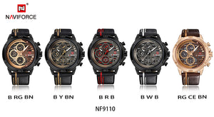 NAVIFORCE Mens Watches Top Brand Luxury Waterproof 24 hour Date Quartz Watch Man Leather Sport Wrist Watch Men Waterproof Clock